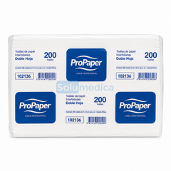 Toalla Interfoliada Doble Hoja Pro Paper x 200 Hojas Blanca