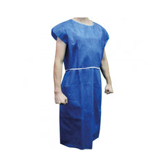 Bata paciente desechable azul sin manga grado médico