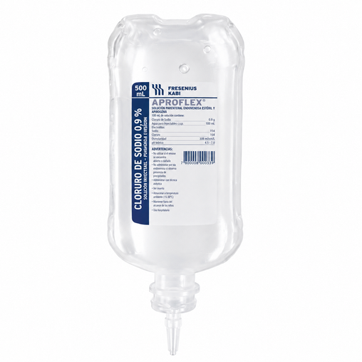 Suero Fisiologico 0,9% 500ml - Cloruro de Sodio NaCL
