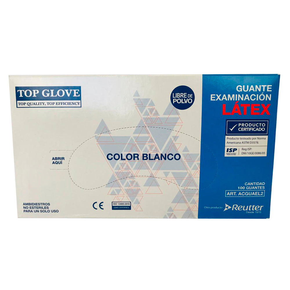 Guantes de Latex blanco sin Polvo Top Glove