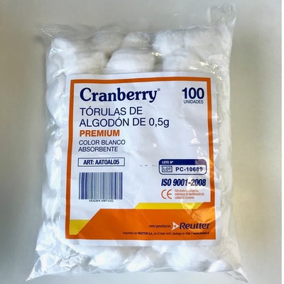 Tórulas de Algodón de 0,5g x 100 unidades Premium Cranberry